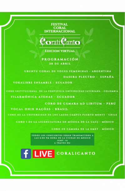 Coro Ulagos Virtual participa en Festival Coral Internacional Tlaxcala, México