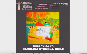 La profesora Carolina Strmelj participa en Simposio de Pintura y Escultura Buenos Aires 2020 creando la obra titulada &quot;Viajes&quot;.